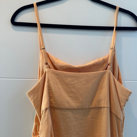 Emory Park orange peach ruched adjustable side fitted mini dress summer casual M - Picture 12 of 13
